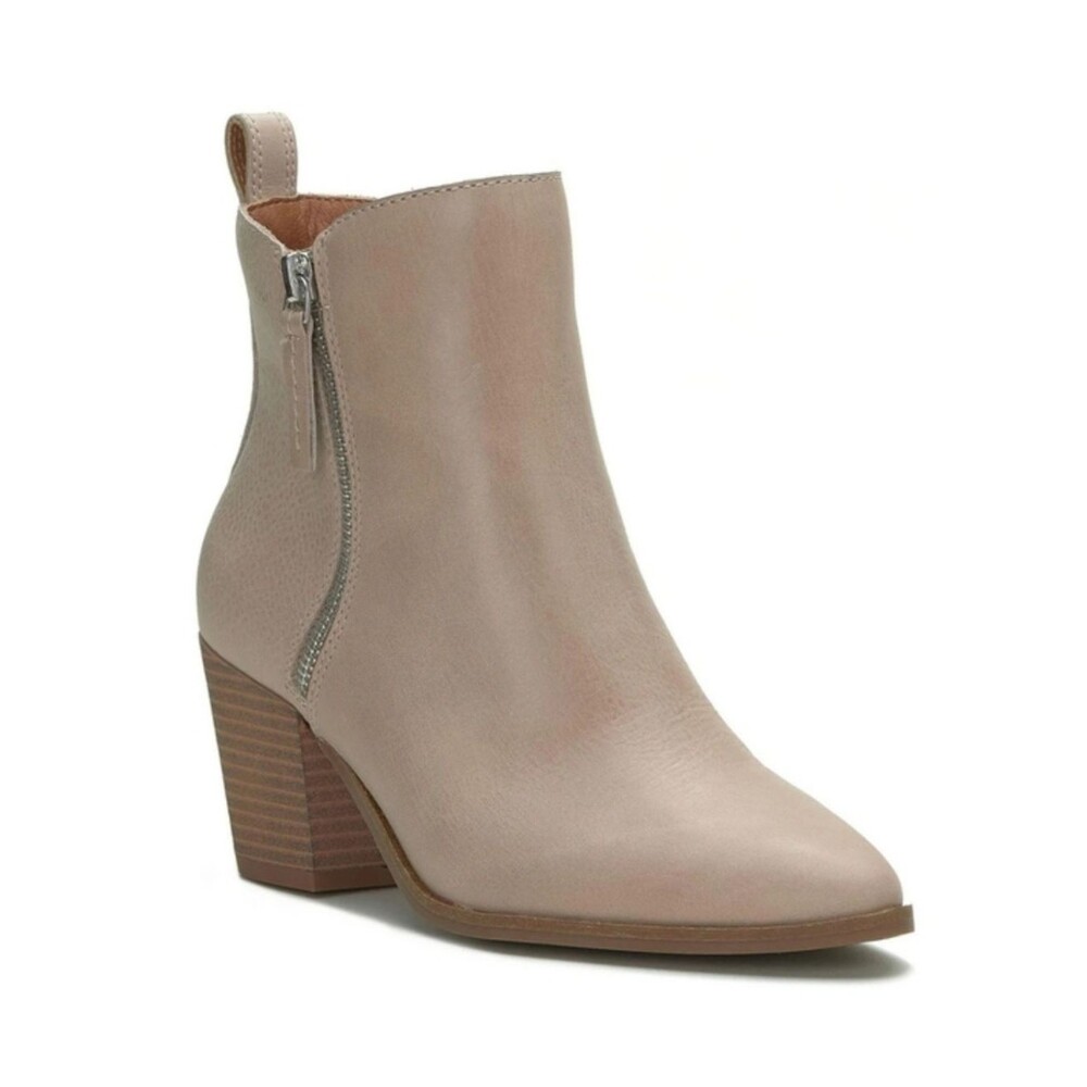 NIB Lucky Brand Beige Bidelia Mid-Calf Booties Size 10 Trendy Classic Festi